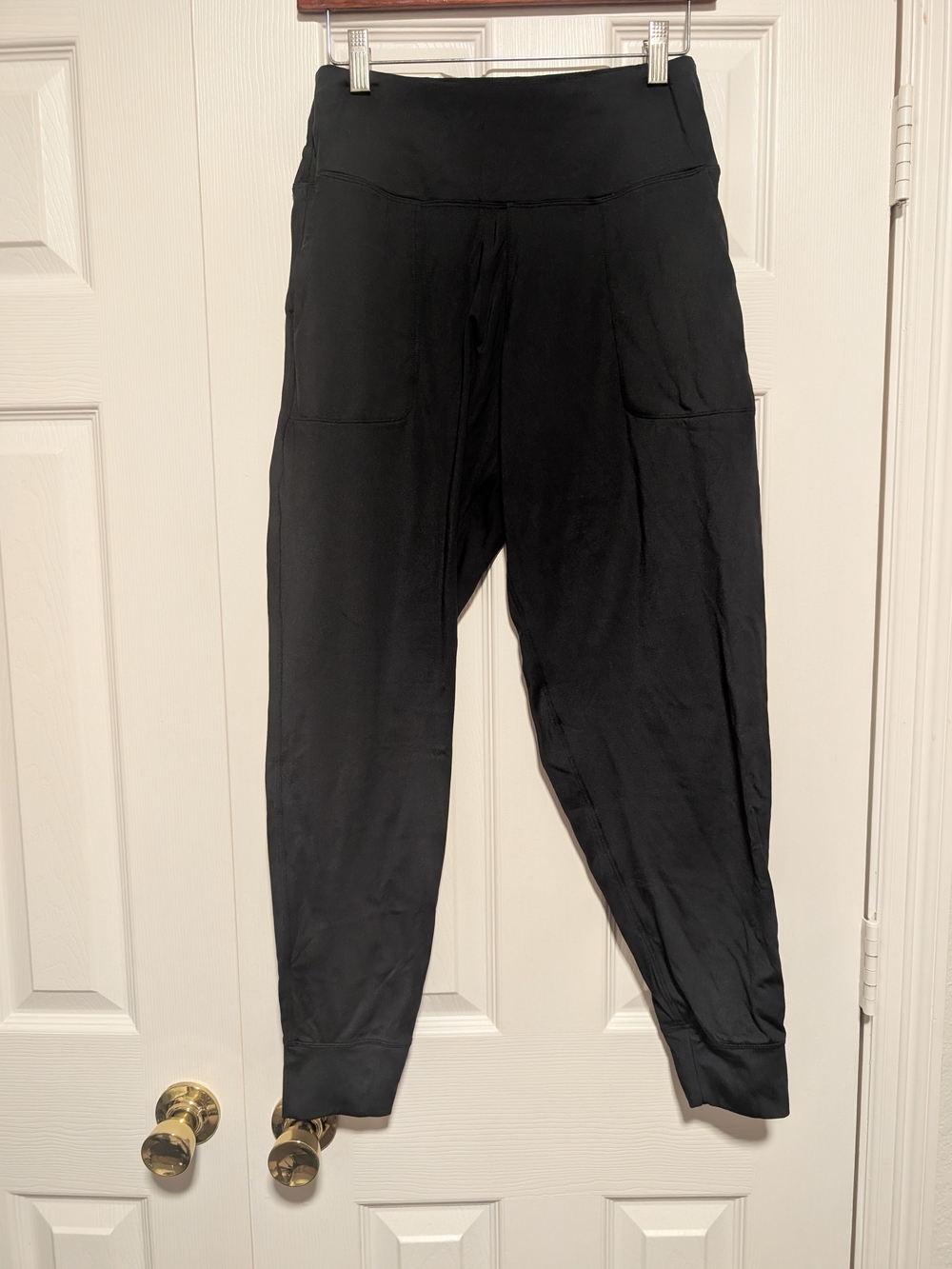 Amazon Black High-Rise Pocket Joggers with Cuffed Ankles